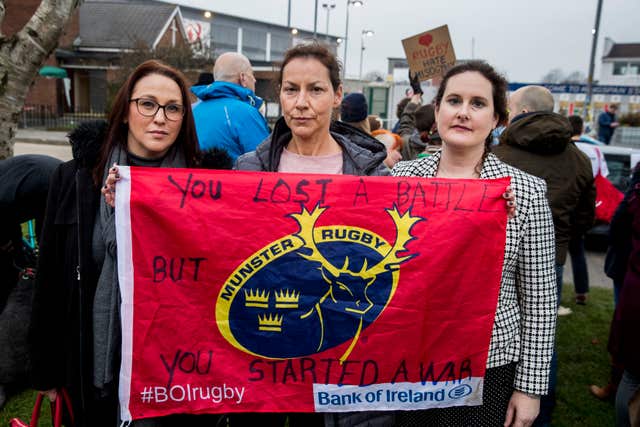 Demonstrators expressed solidarity with the woman at the centre of the case (Liam McBurney/PA)