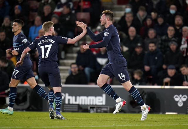 Aymeric Laporte (right) equalised for City 