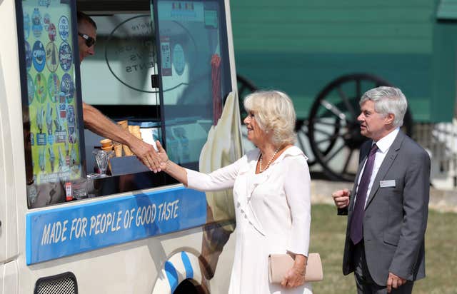 Camilla on the Isle of Wight at an ice cream van