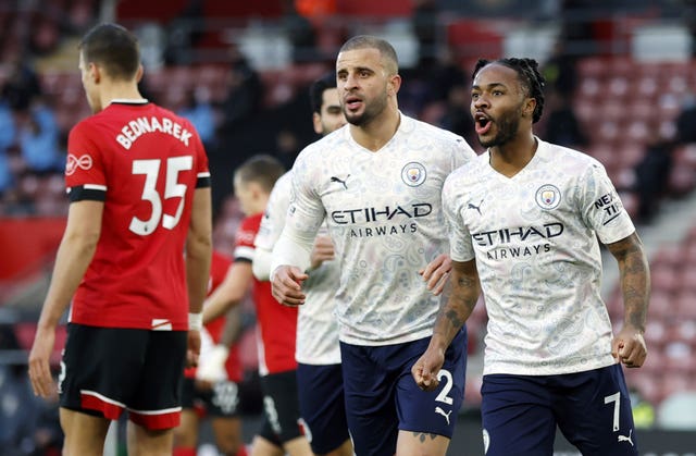 Raheem Sterling (right) settled a tight affair in December