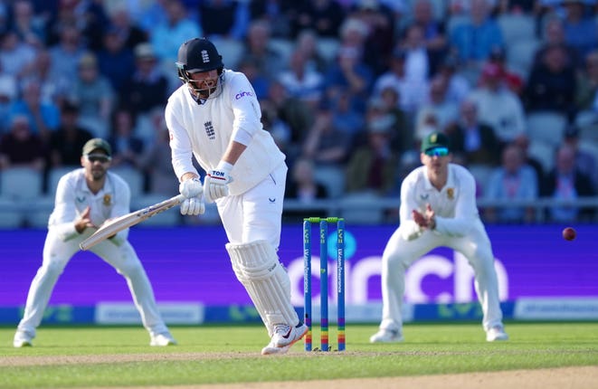 Jonny Bairstow raced to 38 not out from 45 balls - the highest individual score of the day (David Davies/PA)