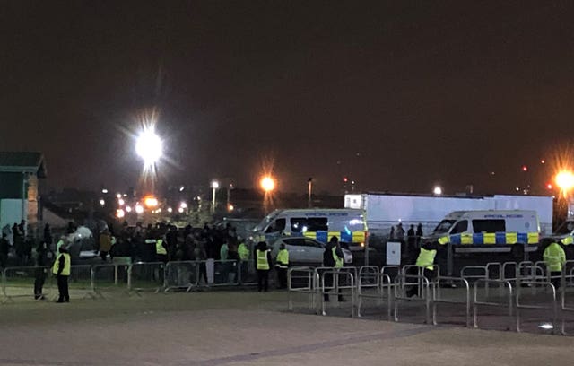 There was a heavy police presence at Celtic Park