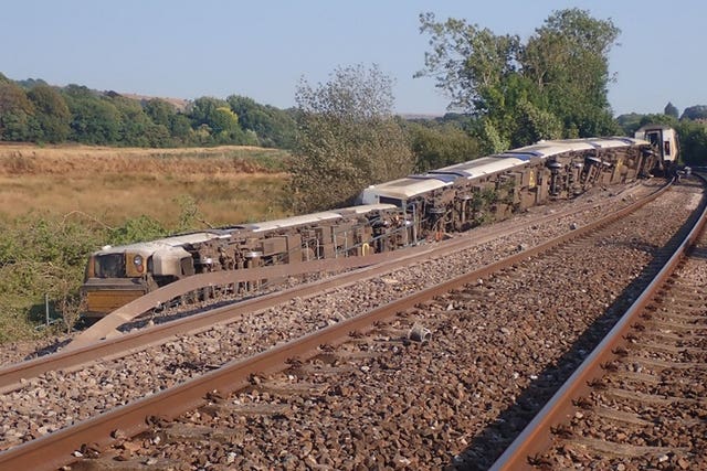 The site of the derailment of a passenger train at Lewes