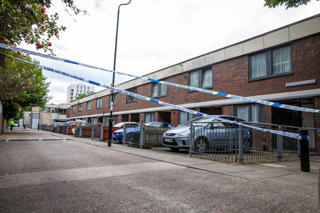 Cordon at the scene in Hackney, east London