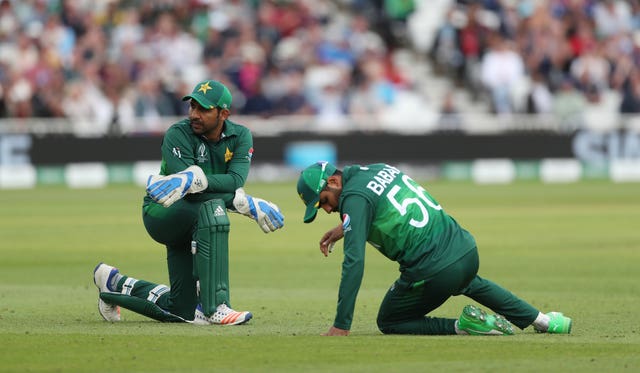 Babar Azam, right, missed the chance to dismiss Joe Root early