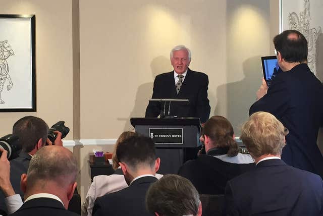 Harvey Proctor emphatically denied Beech's claims during a press conference at St Ermin's Hotel in London (Emma Clark/PA)