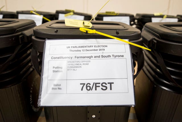 An election box for the constituency of Fermanagh and South Tyrone
