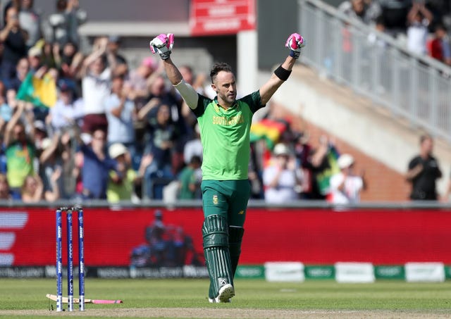 Faf Du Plessis celebrates his century