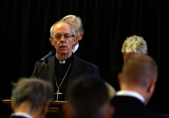 The Archbishop of Canterbury Justin Welby during the service (PA)