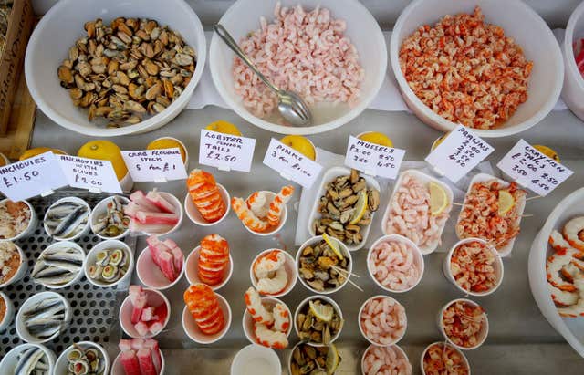 The study looked at couples' seafood consumption (Gareth Fuller/PA)