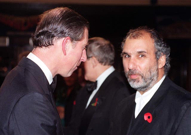 The King then Prince of Wales, speaking to Alan Yentob at the Dominion Theatre in London