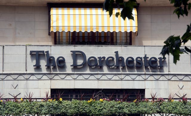 Waitresses at a prestigious charity dinner at London's Dorchester Hotel were allegedly subjected to sexual harassment from guests (Hannah McKay/PA)
