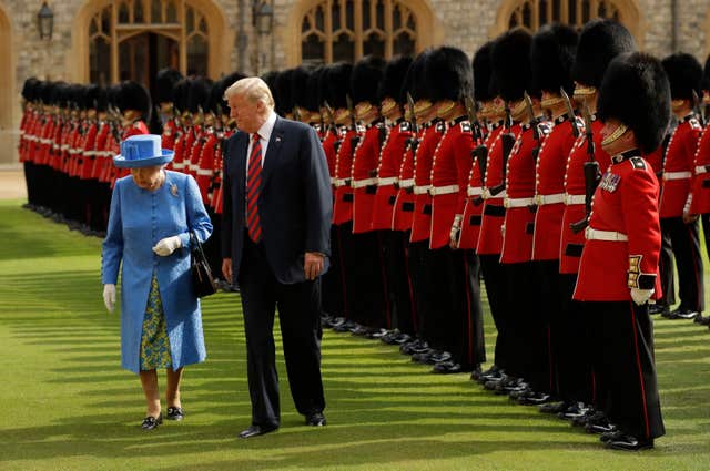 The Queen with then-US president Donald Trump