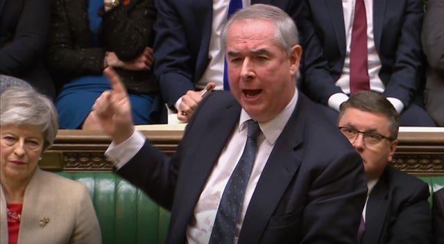 Attorney General Geoffrey Cox speaks in the House of Commons