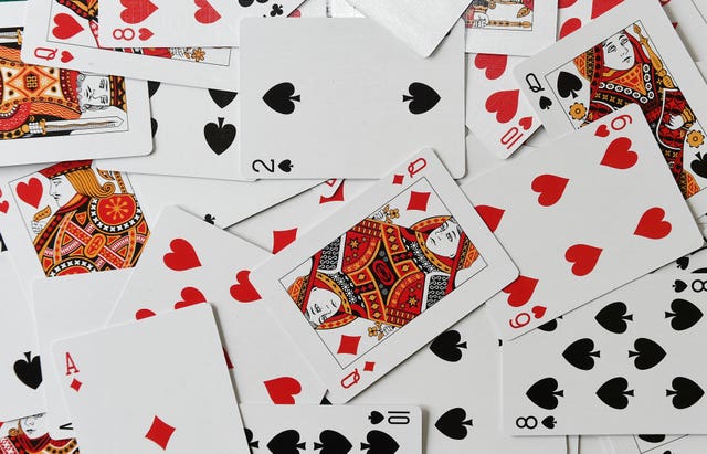 Playing cards on a table