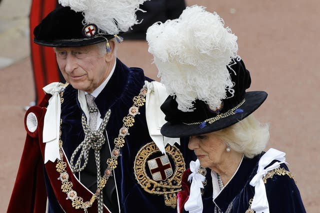 The King and Queen attending last year's Garter Service