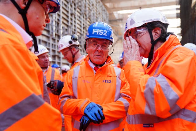 Rail minister Lord Peter Hendy at the site of the tunnel breakthrough