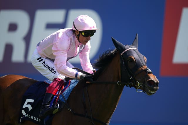 Emily Upjohn winning last year's Coronation Cup at Epsom