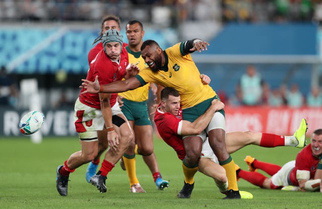 Samu Kerevi was unhappy with the referee's decision