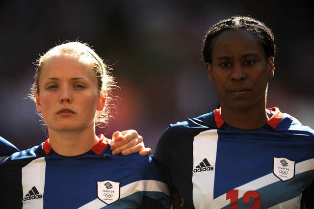Kim Little (left) represented Great Britain at the 2012 Olympics.