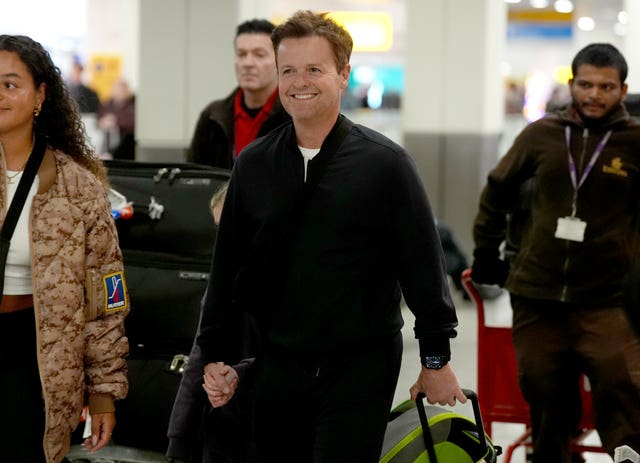 Presenter Declan Donnelly arrives at Heathrow Airport