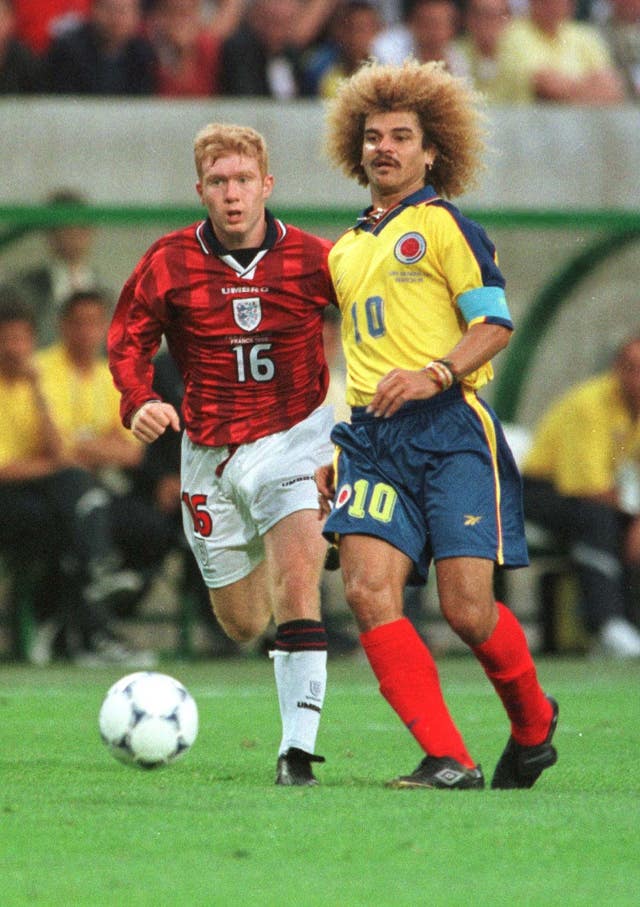 Carlos Valderrama (right) is Colombia's most-capped player (PA).