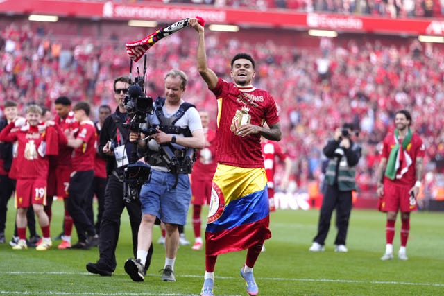 Luis Diaz celebrating