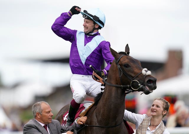 Alcohol Free and Oisin Murphy after winning the Sussex Stakes