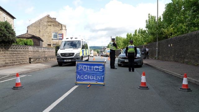A police cordon set up around the scene