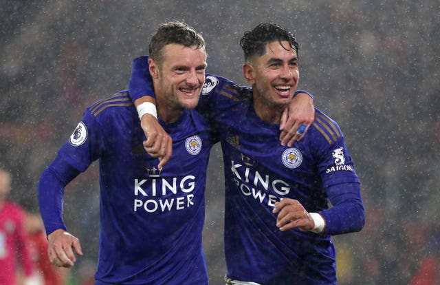 Jamie Vardy, left, and Ayoze Perez both grabbed hat-tricks 