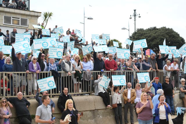 The crowd during Nigel Farage’s rally in Clacton 