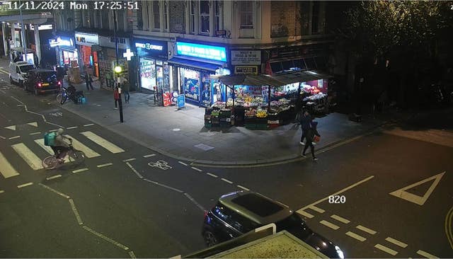 Jazz Reid, dressed as a Deliveroo rider, caught on CCTV last November 6