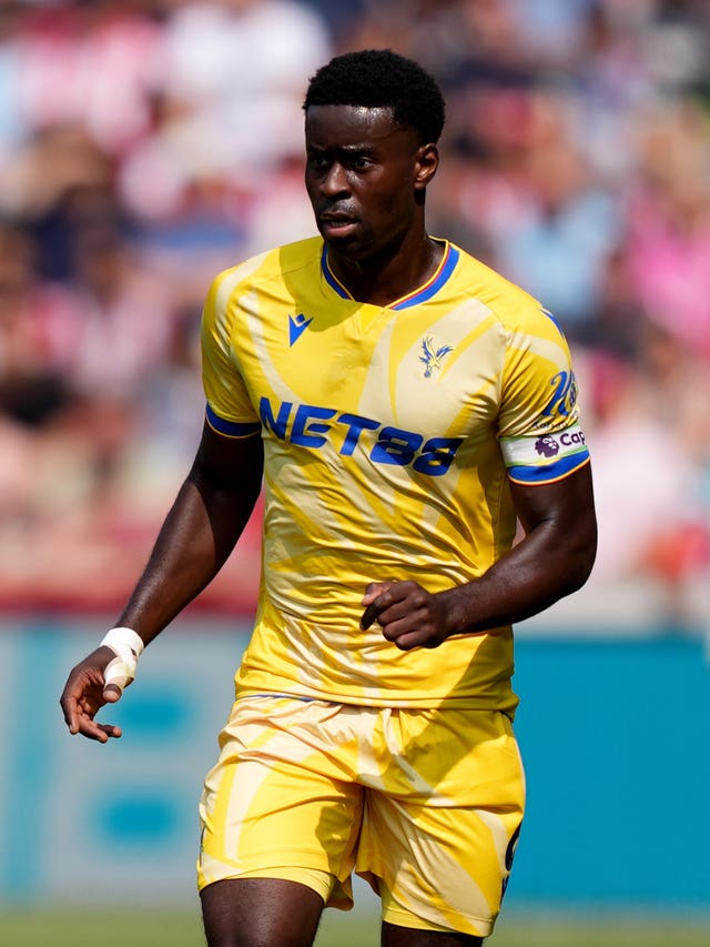 Marc Guehi wears the captain''s armband for Crystal Palace