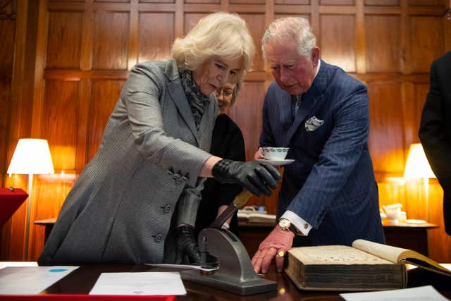Camilla, pictured with Charles during their recent visit to the Supreme Court, talked about Cuba when she toured the legal building. Victoria Jones/PA Wire