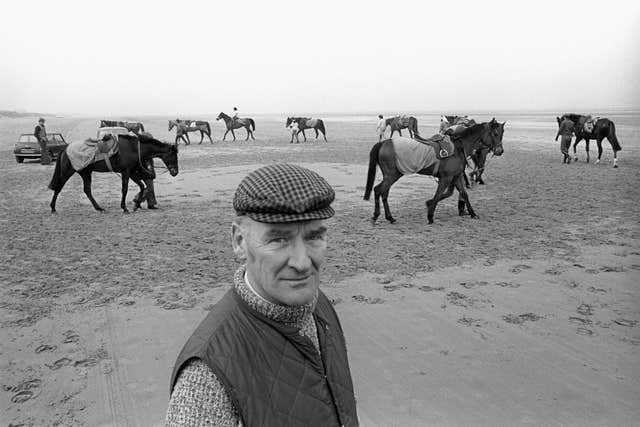 Donald 'Ginger' McCain pictured on Southport beach as his string cool down on the sands