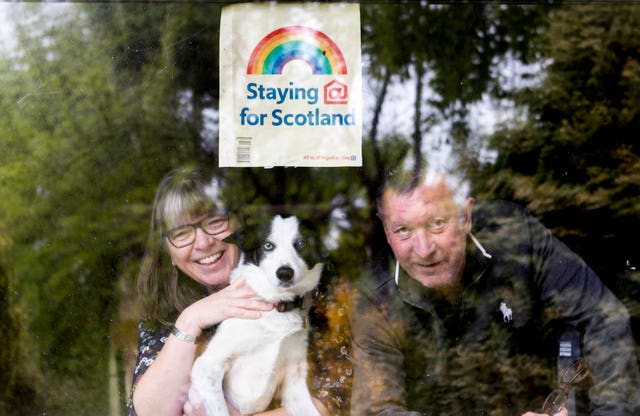 Colin and Margaret Moncur, with their dog Molly,