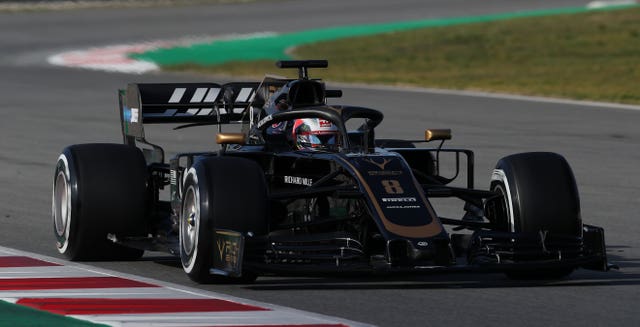 Frenchman Romain Grosjean puts the new Haas through its paces