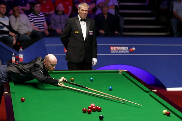 Gary Wilson in action at the Snooker World Championship (PA)