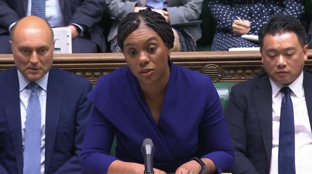 Kemi Badenoch speaking during Prime Minister’s Questions