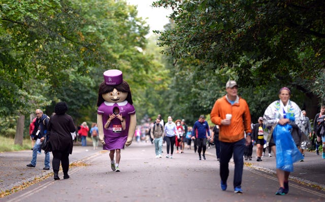 Runners during the marathon