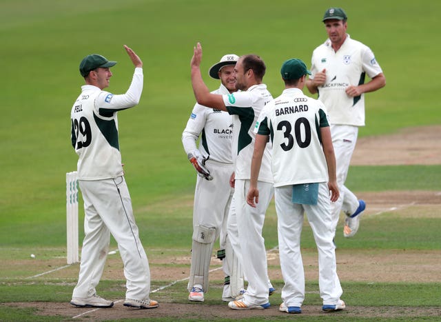 Joe Leach helped dismiss Derbyshire