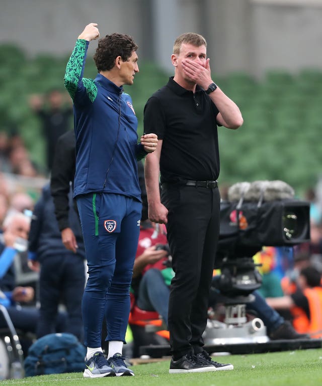 Keith Andrews with Republic of Ireland manager Stephen Kenny