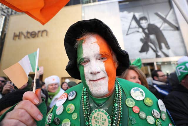 Many Irish rugby fans were able to watch on TV in New York's bars (Niall Carson/PA)