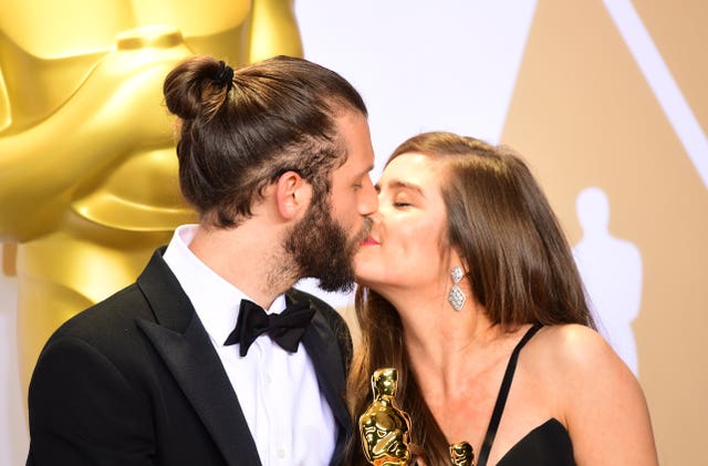 Chris Overton and Rachel Shenton at the Oscars (Ian West/PA)