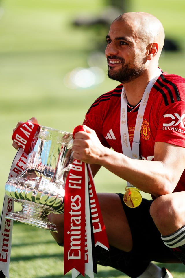 Sofyan Amrabat won the FA Cup with United last season