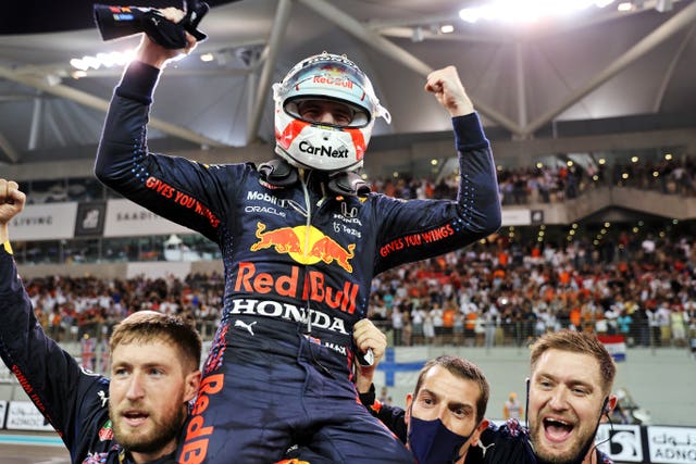 Max Verstappen celebrates