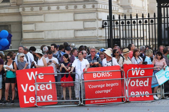 Protesters outside Downing Street