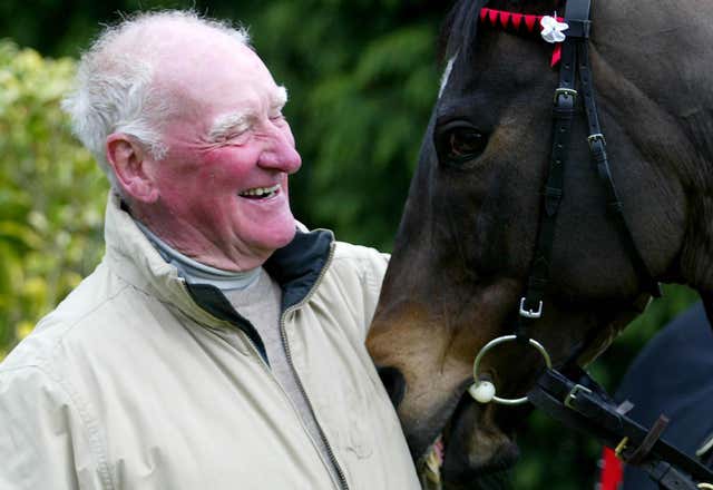 Ginger McCain with his Grand National winner Amberleigh House 