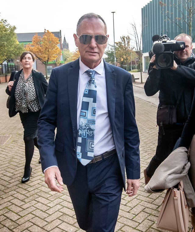 Paul Gascoigne arrives at Teesside Crown Court