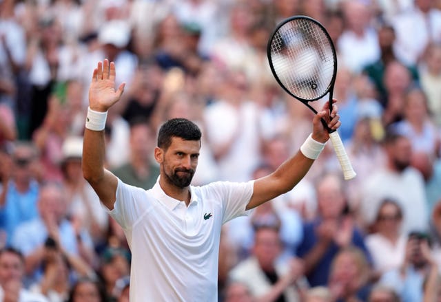 Novak Djokovic celebrates
